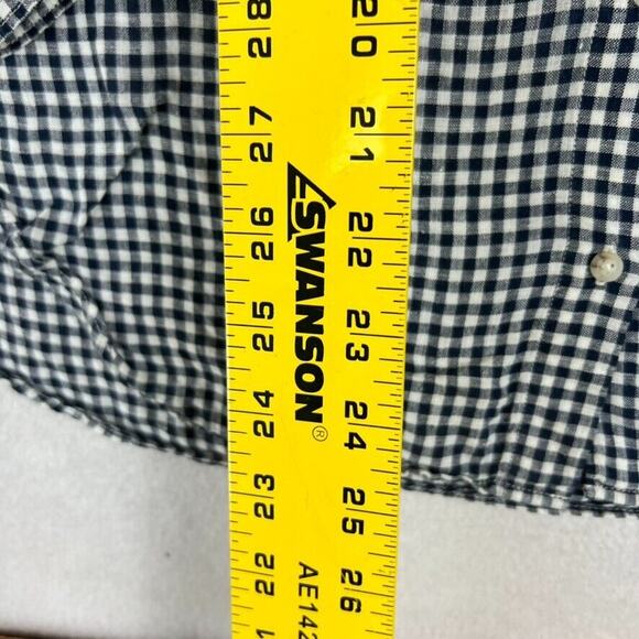 Uniqlo Shirt Womens Medium Blue White 100% Linen Button Down Long Sleeve - Picture 3 of 7